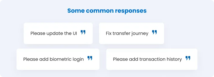 Commons responses from user feedback on app store and play store
